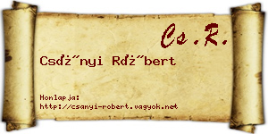 Csányi Róbert névjegykártya