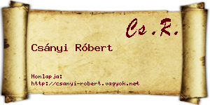 Csányi Róbert névjegykártya
